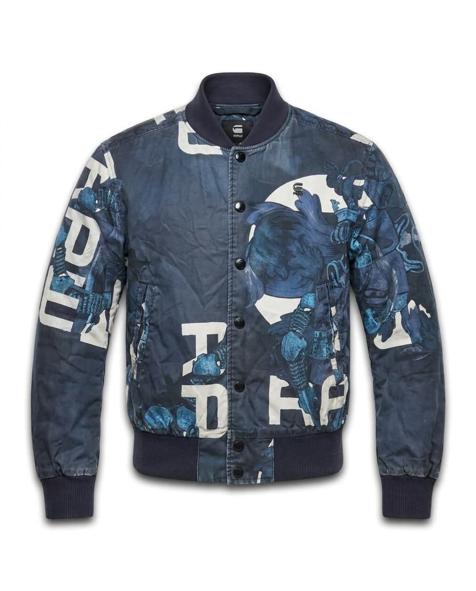Blouson Bomber G-Star Raw Bleu Marine Motif Graphique